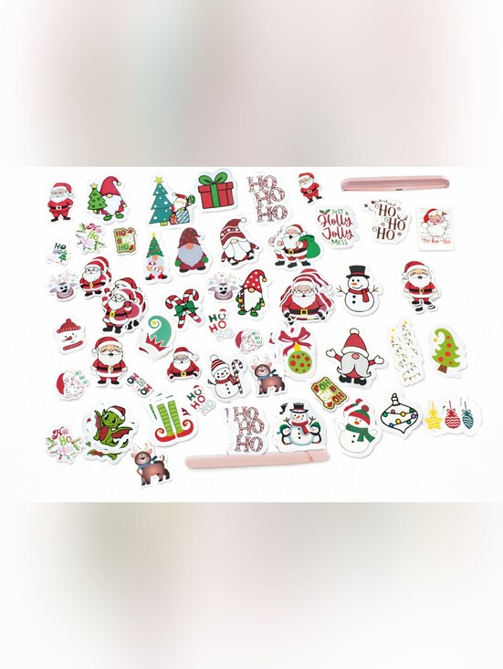 Other - 100 Holiday Christmas Sticker Pack - Red, Green, White Festive Designs